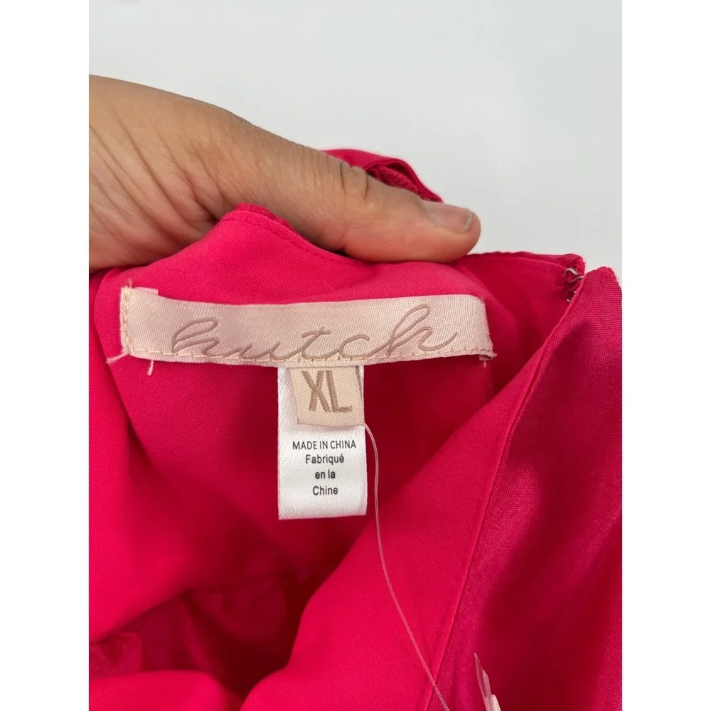 Anthropologie Hutch Rosette‎ Strap Mini Dress XL Pink Floral Cottagecore